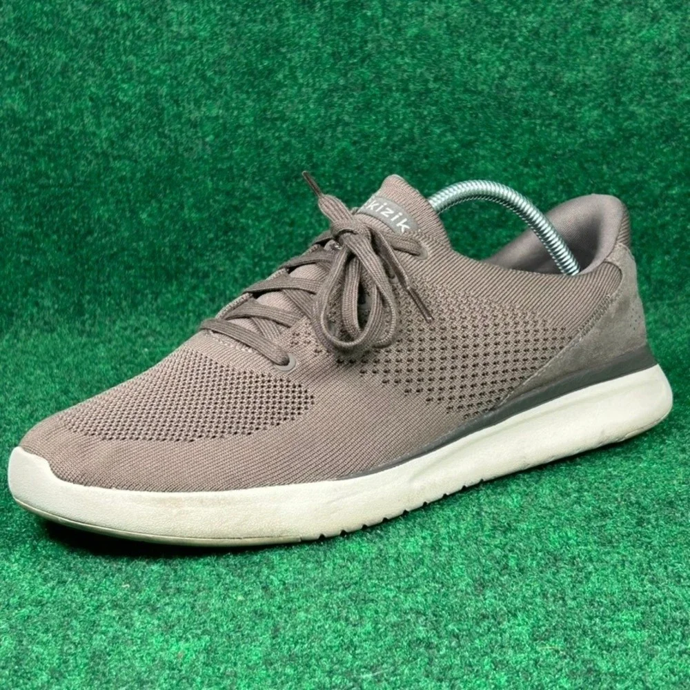 Kizik Lima Hands-Free Sneakers Mens 12 Womens 13.5 Walnut Brown Knit DLIMBG04-1D